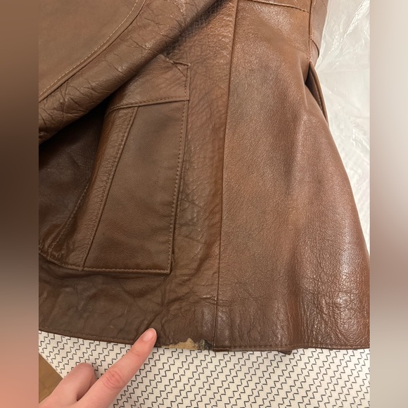Vintage New Generation by Grais Brown Genuine Leather Jacket Blazer Size 46 - Picture 7 of 14